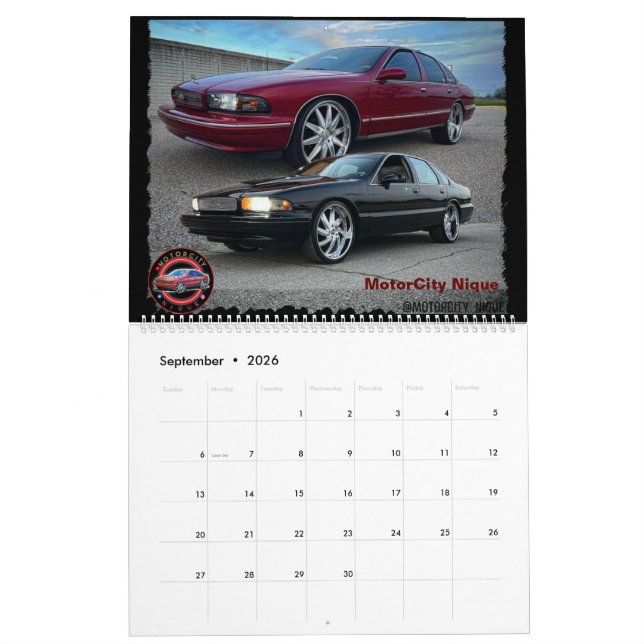 Classic Caprice & Impala Box Bubble & Donk Car Cal Kalender (Sep 2026)