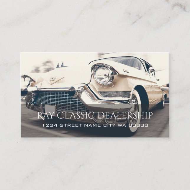 Classic Car, Auto Dealership Business Card Visitenkarte (Vorderseite)