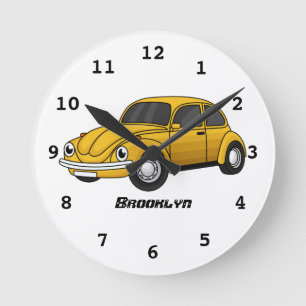 Classic car cartoon runde wanduhr