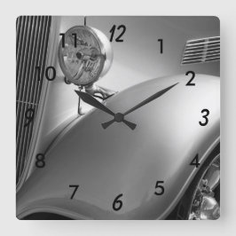 Classic Car Clock Quadratische Wanduhr