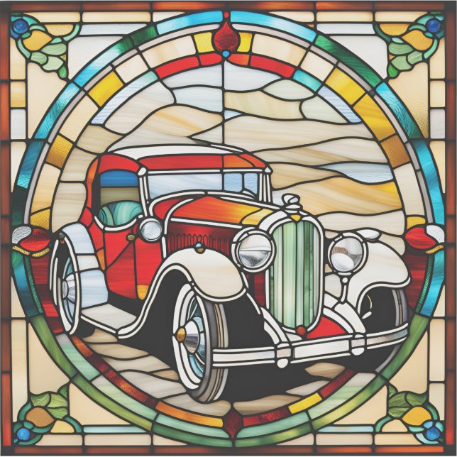Classic Car Custom-Cut Vinyl Sticker (Vorderseite)