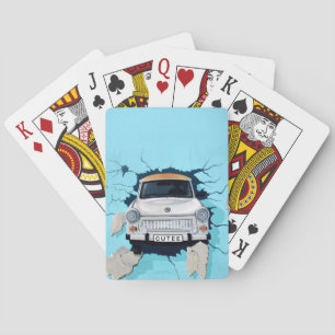 Classic Car Mural Vintage Kunst, Dichtung und Musi Spielkarten