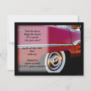 Classic Car / Party laden Einladung