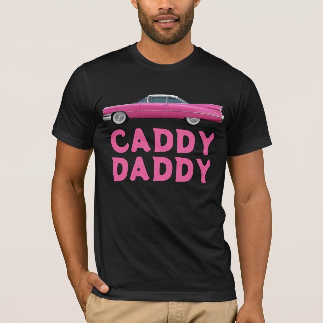 CLASSIC CAR PINK CADDY DADDY VATER T-Shirt (Vorderseite)