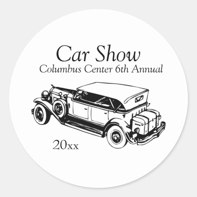 Classic Car Show Stickers Anpassen (Vorderseite)
