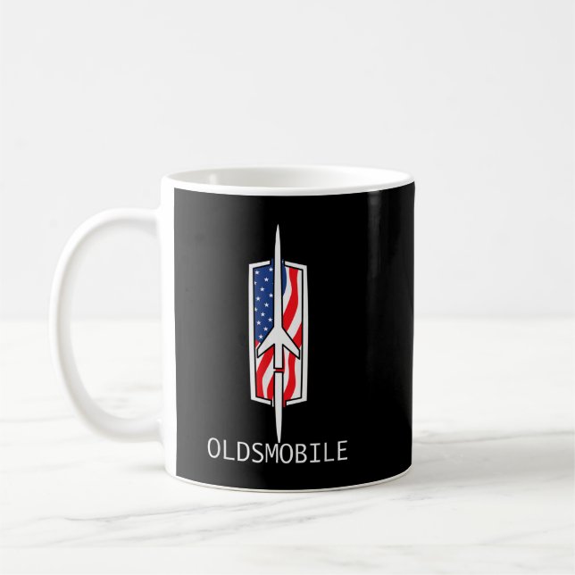 Classic Car Show Vintages Oldsmobile Rocket Logo Kaffeetasse (Links)