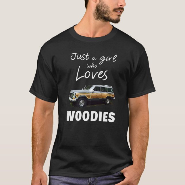 Classic Car Surf Wagon Nur ein Mädchen, das Woodi  T-Shirt (Vorderseite)