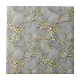 Classic Carrara Gold Marble Black Silver Fliese