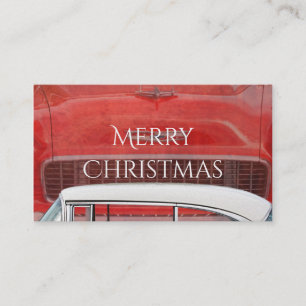 Classic Cars Chevy Bel Air Dodge Red White Vintag Visitenkarte