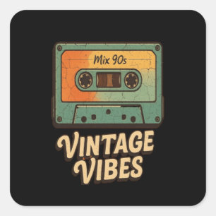 Classic Cassette Quadratischer Aufkleber