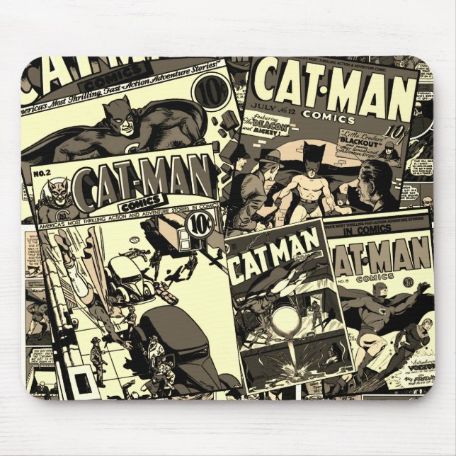 Classic CAT-MAN-Comicen Mousepad (Vorne)