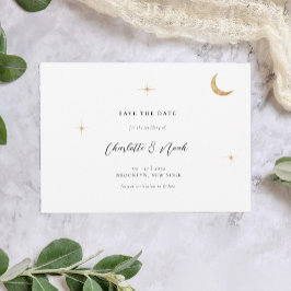Classic Celestial Gold Moon Stars Hochzeit Save The Date