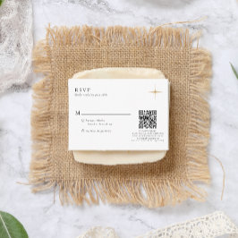 Classic Celestial Gold Star Wedding QR Code Begleitkarte