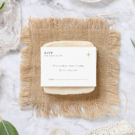 Classic Celestial Gold Stars Wedding RSVP Begleitkarte