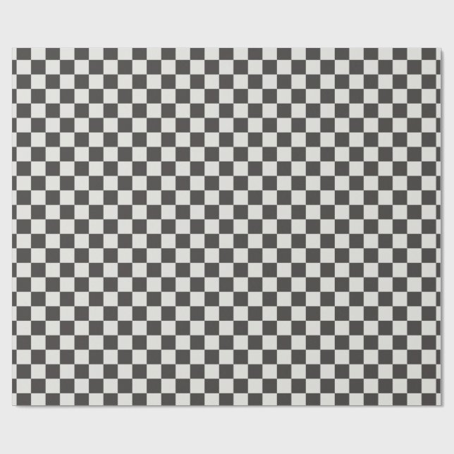 Classic Charcoal Black & Cream Gingham Geschenkpapier (Flach)
