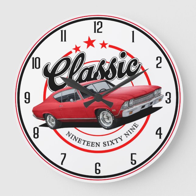Classic Chevelle Große Wanduhr (Vorderseite)