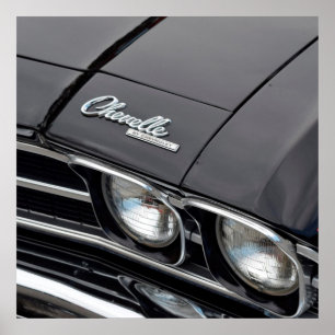 Classic Chevrlot Chevelle auf Black Poster