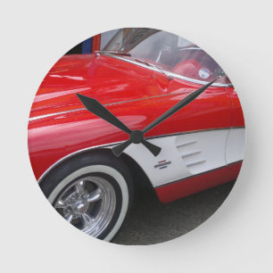 Classic Chevrolet Corvette Runde Wanduhr