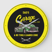 Classic Chevy Truck Garage Name Schwarz Gelb