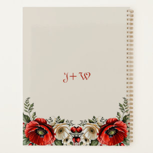 Classic Chic Burguandy Poppy Floral Ivory Hochzeit Planer