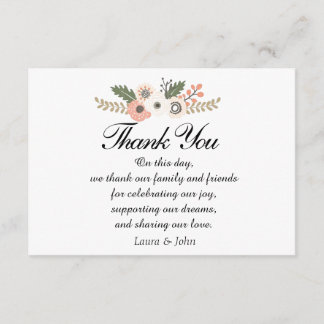 Classic Chic Hochzeit Dankeschön Karte