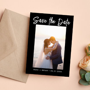 Classic Chic Statement Save the Date Fotokarte Dankeskarte