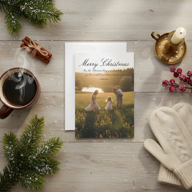 Classic Christmas Card – Joyful Holiday Wishes Einladung (Von Creator hochgeladen)