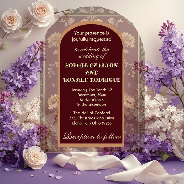 Classic Christmas Chinoiserie Traditional Wedding Acryleinladungen (Classic Christmas Chinoiserie Traditional Wedding Acrylic Invitations)