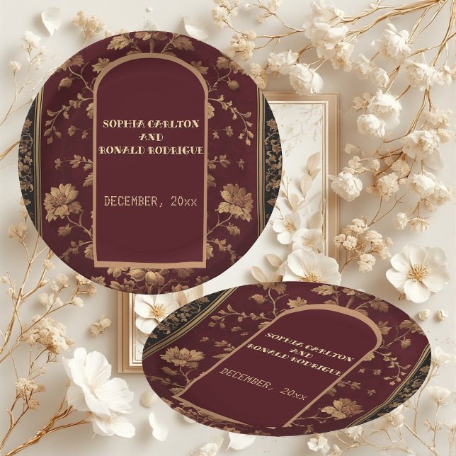 Classic Christmas Chinoiserie Traditional  Wedding Pappteller (Classic Christmas Chinoiserie Traditional Wedding Paper Plates)