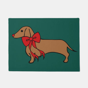 Classic Christmas Dackel Welpe Doormat Fußmatte