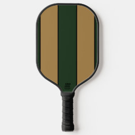 Classic Christmas Green und Gold Streifen Pickleball Schläger