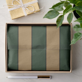 Classic Christmas Green und Gold Streifen Seidenpapier
