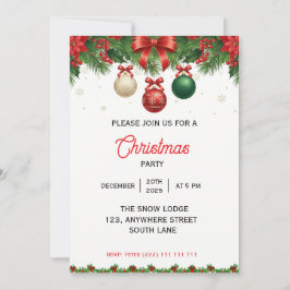 Classic Christmas Holiday Party Invitation Save The Date