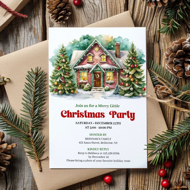 Classic christmas house invite playful lettering einladung (Classic christmas house invite playful lettering

)