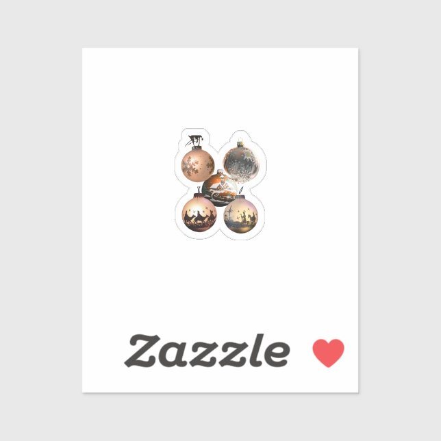 Classic Christmas Ornament Assortment Aufkleber (Blatt)