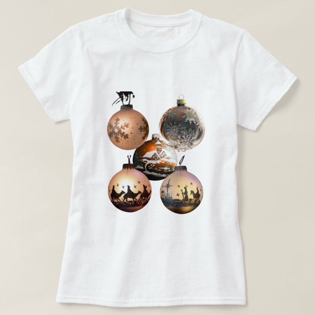 Classic Christmas Ornament Assortment T-Shirt (Design vorne)
