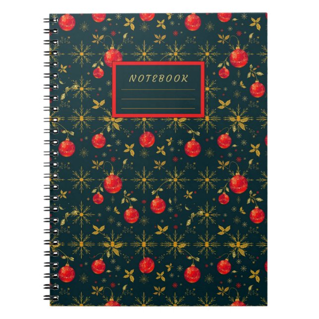 Classic Christmas Pattern Softcover Notebook Notizblock (Vorderseite)