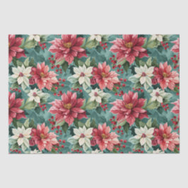Classic Christmas Poinsettia Seidenpapier