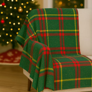 Classic Christmas Red Green Kariert Fleece Blanket