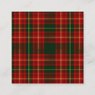 Classic Christmas Red Green Tartan Plaid Seamless  Quadratische Visitenkarte