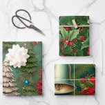 Classic Christmas Retro Vintag Geschenkpapier Set<br><div class="desc">Classic Christmas Retro Vintage Wrapping Paper Sheets ©Tabz Jones all rights reserved.</div>