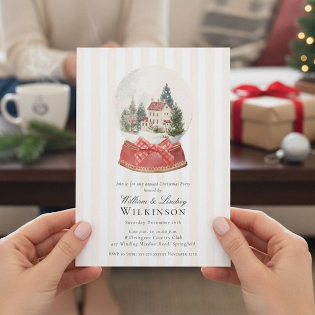 Classic Christmas Snow Globe Invite Einladung (Von Creator hochgeladen)