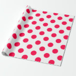 Classic Christmas Template Red Polka Dots White Geschenkpapier<br><div class="desc">Classic Weihnachtsvorlage Red Polka Dots White Elegant Matte Wrapping Papier.</div>