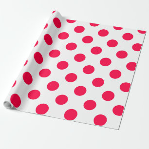 Classic Christmas Template Red Polka Dots White Geschenkpapier