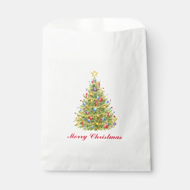 Classic Christmas Tree Favor Bags Frohe Weihnachte Geschenktütchen (Vorderseite)