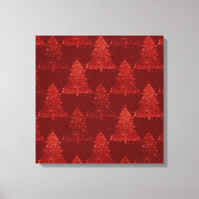 Classic Christmas Tree | Festive Rich Crimson Red Leinwanddruck (Vorderseite)