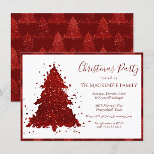 Classic Christmas Tree   Rich Crimson Red Party Feiertagskarte