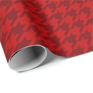 Classic Christmas Wrap Hahnentrittmuster Red Burgu Geschenkpapier