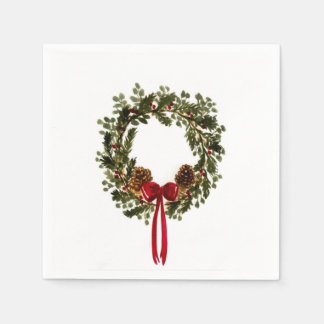 Classic Christmas Wreath Napkins Serviette