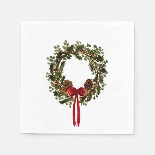 Classic Christmas Wreath Napkins Serviette (Vorderseite)